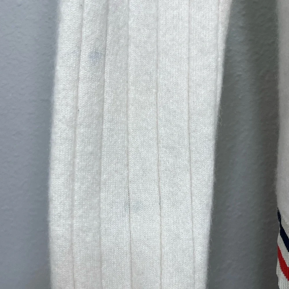 Kule Cashmere V-Neck Ribbed Preppy Sz S Jumper Sweater